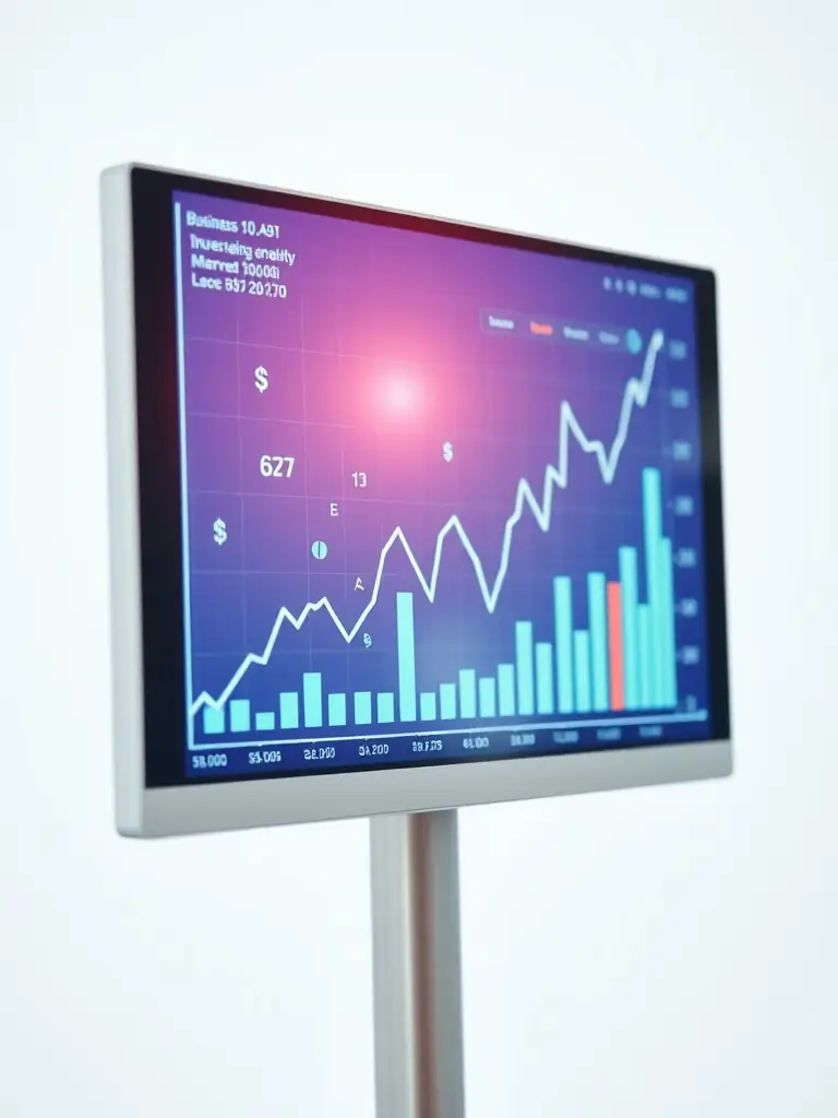 A graph showing steady financial growth, with upward trending lines and positive indicators, representing sustainable economic planning.